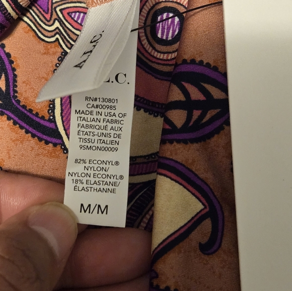 NWT A.L.C. Cleo print one-piece swimsuit Size M Color Beige/Red - Picture 9 of 10